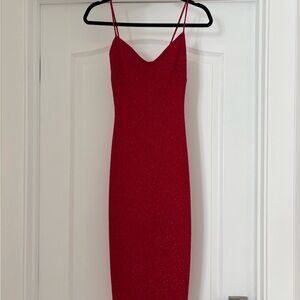 Windsor Red Glitter Midi Dress